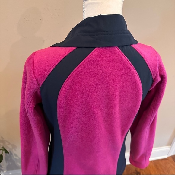 Columbia Purple Pink & Navy Blue Full Zip Fleece Jacket Size Medium - Picture 6 of 7